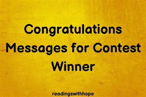 60 Congratulations Messages for Contest Winner .